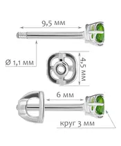 Женские Серьги_Серебро .925_ХРОМДИОПСИД__2-Лазурит-Онлайн