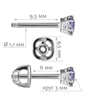 Женские Серьги_Серебро .925_ИОЛИТ__2-Лазурит-Онлайн