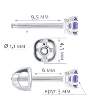 Женские Серьги_Серебро .925__Нанокристалл_2-Лазурит-Онлайн