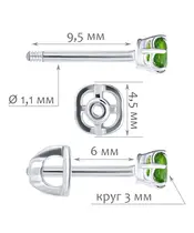 Женские Серьги_Серебро .925_ХРОМДИОПСИД__2-Лазурит-Онлайн