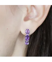 Женские Серьги_Серебро .925_АМЕТИСТ__3-Лазурит-Онлайн