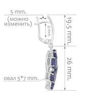 Женские Серьги_Серебро .925_САПФИР__2-Лазурит-Онлайн