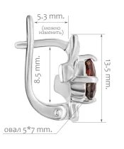 Женские Серьги_Серебро .925_ГРАНАТ__2-Лазурит-Онлайн