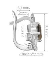 Женские Серьги_Серебро .925_РАУХТОПАЗ__2-Лазурит-Онлайн