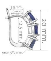 Женские Серьги_Серебро .925_САПФИР__2-Лазурит-Онлайн