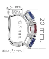 Женские Серьги_Серебро .925_САПФИР__2-Лазурит-Онлайн