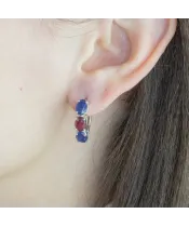 Женские Серьги_Серебро .925_РУБИН__3-Лазурит-Онлайн