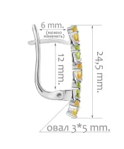 Женские Серьги_Серебро .925_ХРИЗОЛИТ__2-Лазурит-Онлайн