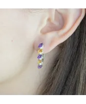 Женские Серьги_Серебро .925_ЦИТРИН__3-Лазурит-Онлайн