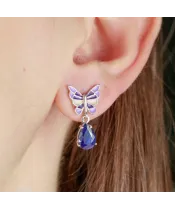 Женские Серьги_Серебро .925_САПФИР__3-Лазурит-Онлайн