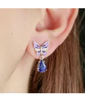 Женские Серьги_Серебро .925_САПФИР__3-Лазурит-Онлайн