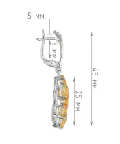 Женские Серьги_Серебро .925_ЦИТРИН__4-Лазурит-Онлайн