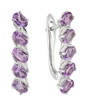 Женские Серьги_Серебро .925_АМЕТИСТ__2-Лазурит-Онлайн