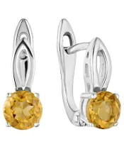 Женские Серьги_Серебро .925_ЦИТРИН__2-Лазурит-Онлайн