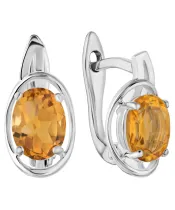 Женские Серьги_Серебро .925_ЦИТРИН__2-Лазурит-Онлайн