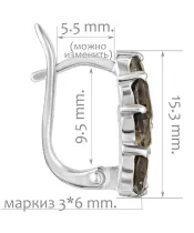 Женские Серьги_Серебро .925_РАУХТОПАЗ__2-Лазурит-Онлайн