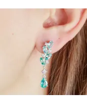 Женские Серьги_Серебро .925_АПАТИТ_Нанокристалл_3-Лазурит-Онлайн