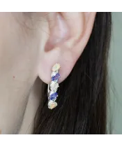 Женские Серьги_Серебро .925_ТАНЗАНИТ__3-Лазурит-Онлайн