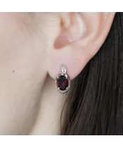 Женские Серьги_Серебро .925_ГРАНАТ__3-Лазурит-Онлайн