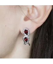 Женские Серьги_Серебро .925_ГРАНАТ__3-Лазурит-Онлайн