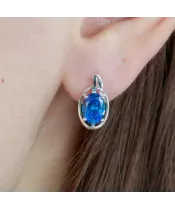 Женские Серьги_Серебро .925__Нанокристалл_3-Лазурит-Онлайн