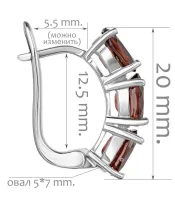 Женские Серьги_Серебро .925_ГРАНАТ__2-Лазурит-Онлайн