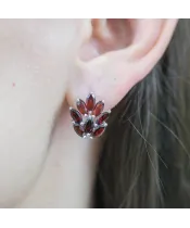 Женские Серьги_Серебро .925_ГРАНАТ__3-Лазурит-Онлайн