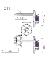 Женские Серьги_Серебро .925_АМЕТИСТ__4-Лазурит-Онлайн