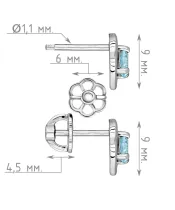 Женские Серьги_Серебро .925_ТОПАЗ__4-Лазурит-Онлайн