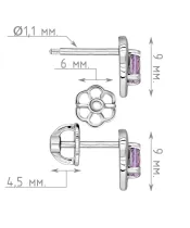 Женские Серьги_Серебро .925_АМЕТИСТ__4-Лазурит-Онлайн