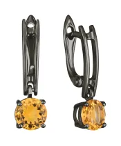 Женские Серьги_Серебро .925_ЦИТРИН__2-Лазурит-Онлайн