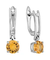 Женские Серьги_Серебро .925_ЦИТРИН__2-Лазурит-Онлайн