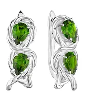 Женские Серьги_Серебро .925_ХРОМДИОПСИД__2-Лазурит-Онлайн