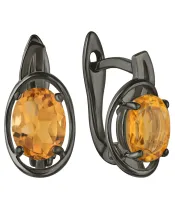 Женские Серьги_Серебро .925_ЦИТРИН__2-Лазурит-Онлайн