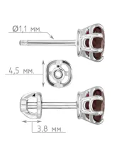 Женские Серьги_Серебро .925_ГРАНАТ__4-Лазурит-Онлайн