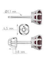 Женские Серьги_Серебро .925_ГРАНАТ__4-Лазурит-Онлайн