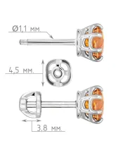 Женские Серьги_Серебро .925_ЦИТРИН__4-Лазурит-Онлайн