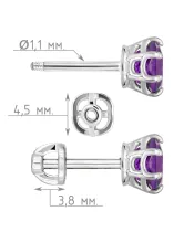 Женские Серьги_Серебро .925_АМЕТИСТ__4-Лазурит-Онлайн