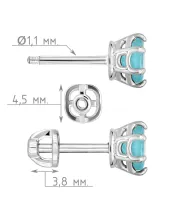 Женские Серьги_Серебро .925_АПАТИТ__4-Лазурит-Онлайн