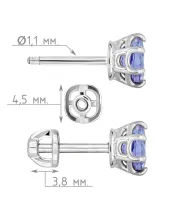 Женские Серьги_Серебро .925_ТАНЗАНИТ__4-Лазурит-Онлайн