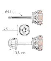 Женские Серьги_Серебро .925_КВАРЦ РОЗОВЫЙ__4-Лазурит-Онлайн