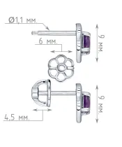 Женские Серьги_Серебро .925_АМЕТИСТ__4-Лазурит-Онлайн