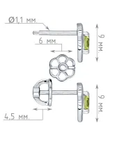 Женские Серьги_Серебро .925_ХРИЗОЛИТ__4-Лазурит-Онлайн