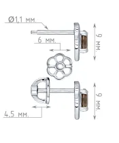 Женские Серьги_Серебро .925_РАУХТОПАЗ__4-Лазурит-Онлайн