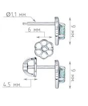 Женские Серьги_Серебро .925_ТОПАЗ__4-Лазурит-Онлайн