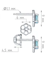 Женские Серьги_Серебро .925_ТОПАЗ__4-Лазурит-Онлайн