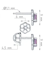 Женские Серьги_Серебро .925_АМЕТИСТ__4-Лазурит-Онлайн