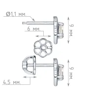 Женские Серьги_Серебро .925_ЛУННЫЙ КАМЕНЬ__4-Лазурит-Онлайн