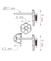 Женские Серьги_Серебро .925_ГРАНАТ__4-Лазурит-Онлайн