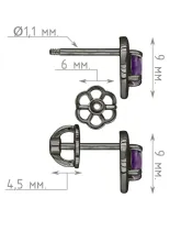 Женские Серьги_Серебро .925_АМЕТИСТ__4-Лазурит-Онлайн